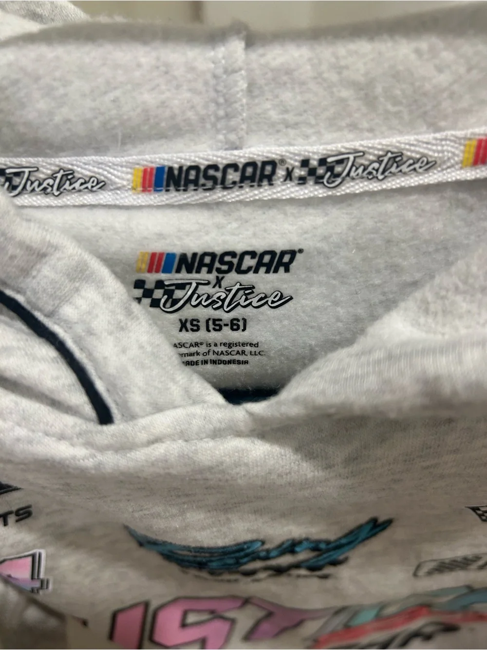 Justice Gray & Light Blue NASCAR Racing Hoodie and Sweatpants